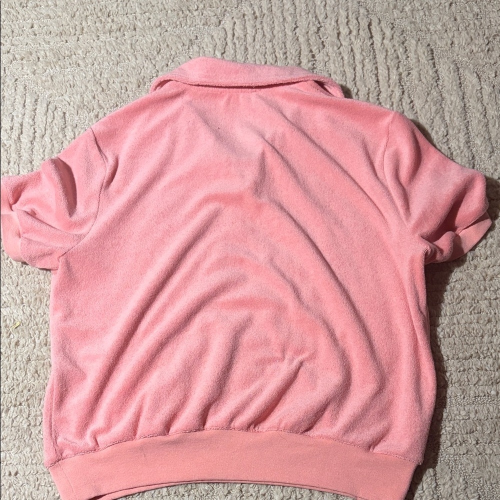 MABLE Terry Cloth Collared Short Set Preppy Casual Top: small Bottoms: large - Picture 7 of 16
